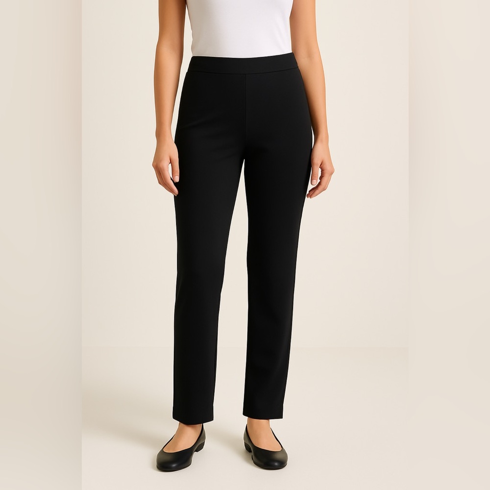 EILEEN FISHER Black Straight-Leg Tencel Pants – Size M